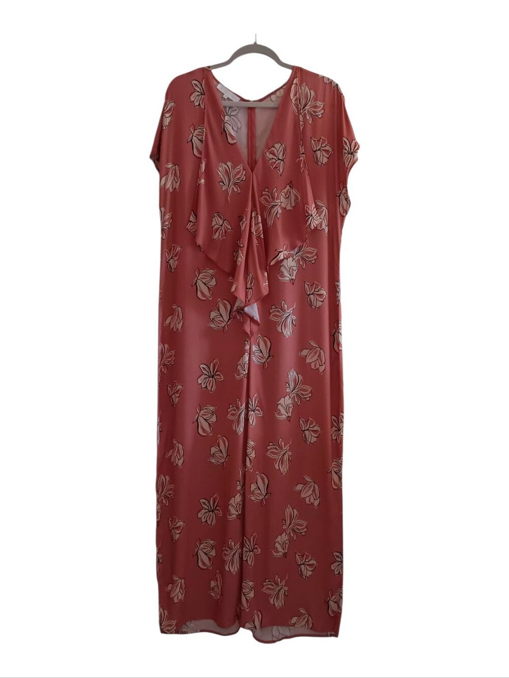Corey Lynn Calter Terracotta Coral Floral Jumpsuit - Size M